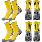 4/6 Pairs Grip Soccer Socks Anti Slip Non Slip Men's Athletic Socks for Football Basketball Sports