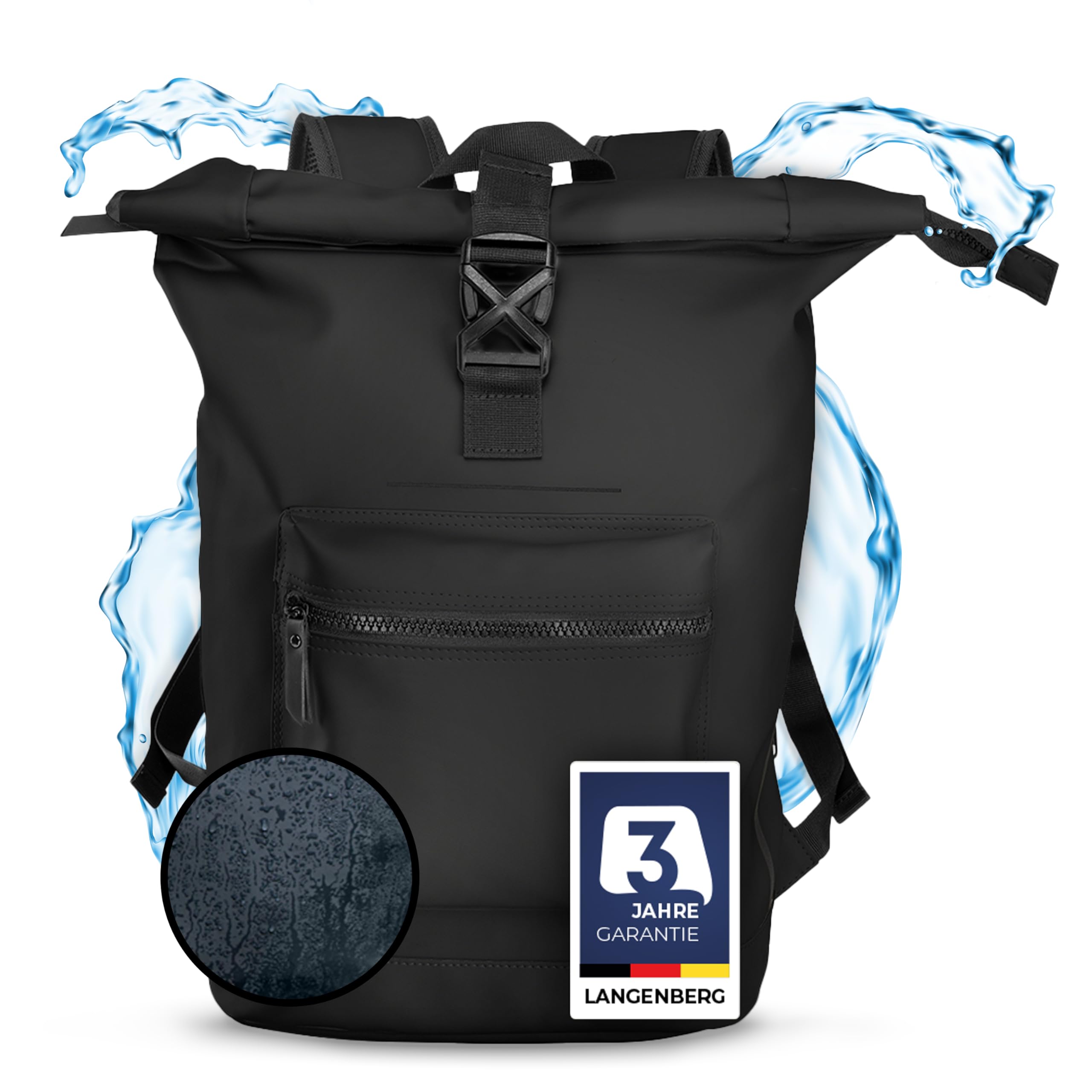 LANGENBERG Trenton 2.0 Rollup Rucksack (Dunkel)