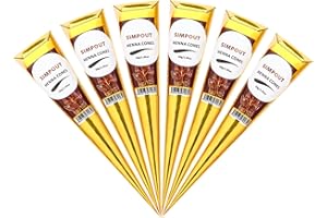 Simpout 100% Hair Cones - Ready-to-use Hair Paste Hair Dye Cone, Easy to Use, Perfect for Spot Hair Coloring, 6 Pack (E01 Black)