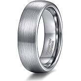 TRUMIUM 4mm 6mm 8mm Tungsten Ring Wedding Band for Men Women Engraved I Love You Matte Brushed Comfort Fit Size 4-15