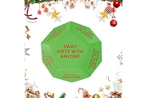 Santa Swap Gift Exchange Dice, Dice Game 12 Different Sides Party Game, Christmas Party Games Exchange Gift Dice, White Eleph