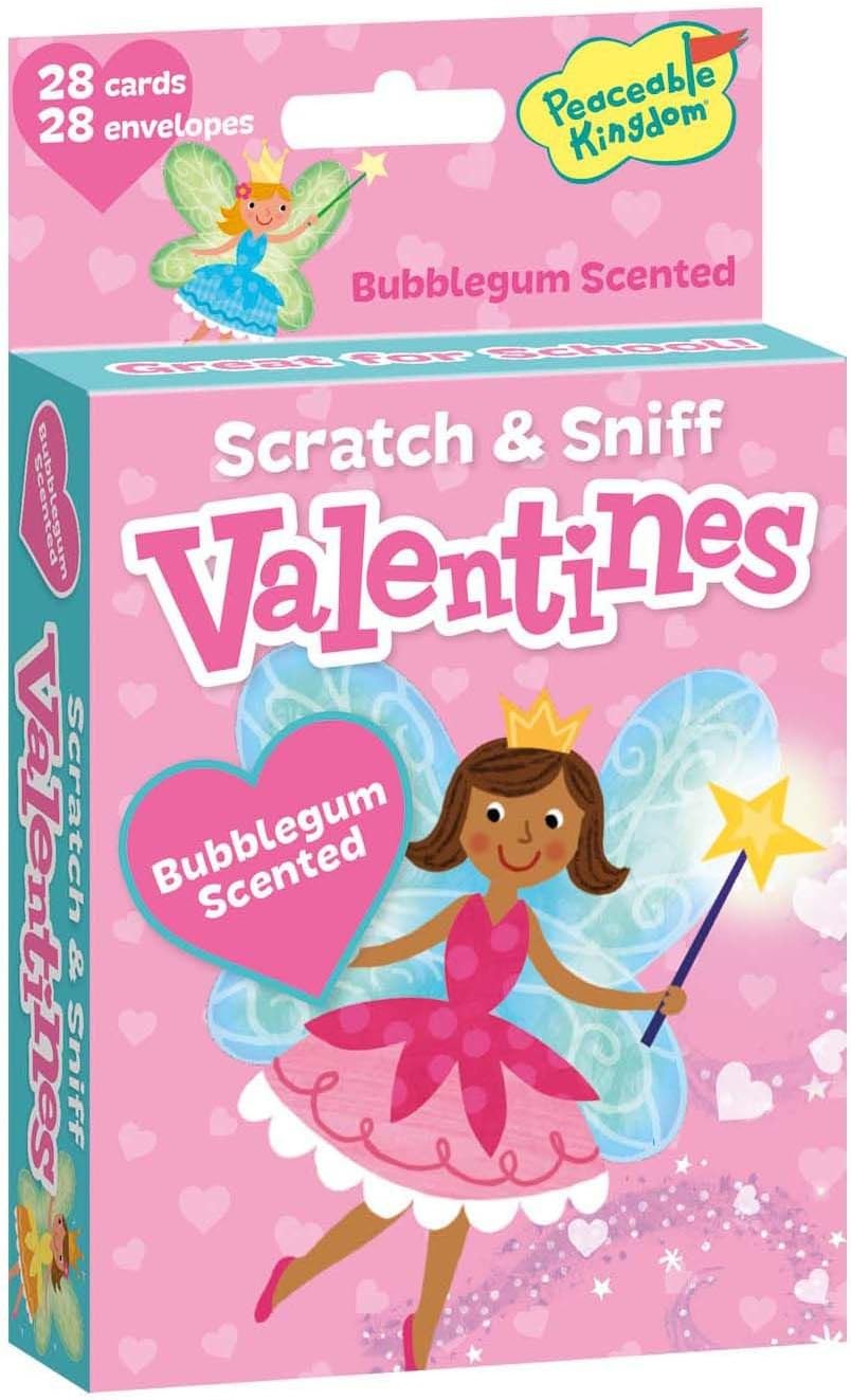 Peaceable Kingdom Fairies Bubblegum Scented Scratch and Sniff Valentine Cards