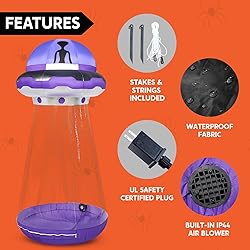Joiedomi Halloween Inflatable UFO Decoration, 9 FT