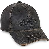 Outdoor Cap Adjustable Closure Bonefish Weathered Cotton Cap, Dark Brown