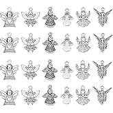 PH PandaHall Tibetan Alloy Angels Charms, Angel Wings Pendant, Easter Metal Angel Wings Pendant for DIY Earrings Bracelets Necklaces Jewelry Making