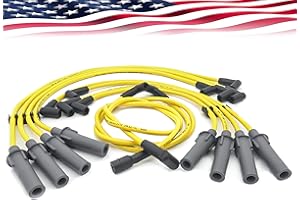 DAY USA INC Spark Plug Wire Set for Dodge RAM Jeep Gran Cherokee 5.9L V8 (94-2003) High Temp Rubber Boots 450° F (Silicone)