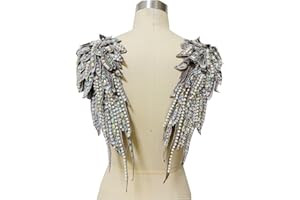 Zbroh Handmade 18 Colour Sew on Rhinestones Pearl Lace Applique Handsewing Beads Trim Patches for Dress Clothes Accessory (Gray)