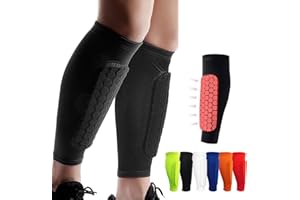 Soccer Shin Pads Shin Guards, Calf Compression Sleeve with Honeycomb Pads for Kids Youth Adult, Football Shin Guards with Sup