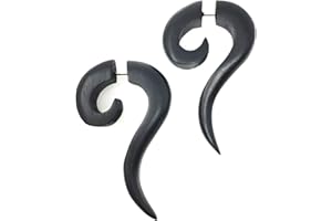 UMBRELLALABORATORY Natural Tribal Organic Wooden Earrings Fake Gauges wood Bohemian Jewelry earrings brown or black