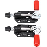 2Pcs Toggle Clamp, 500lbs Holding Capacity Quick Release Push Pull Toggle Clamp, Tunable Woodworking Cast iron DIY Positioning Jig Accessories Left Right 20mm Stroke for Welding