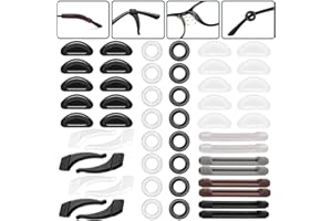VEGCOO 26 Pairs Silicone Anti-Slip Glasses Ear Hook Grip Adhesive Eyeglasses Nose Pads Eyeglasses Temple Tips Sleeve Retainer
