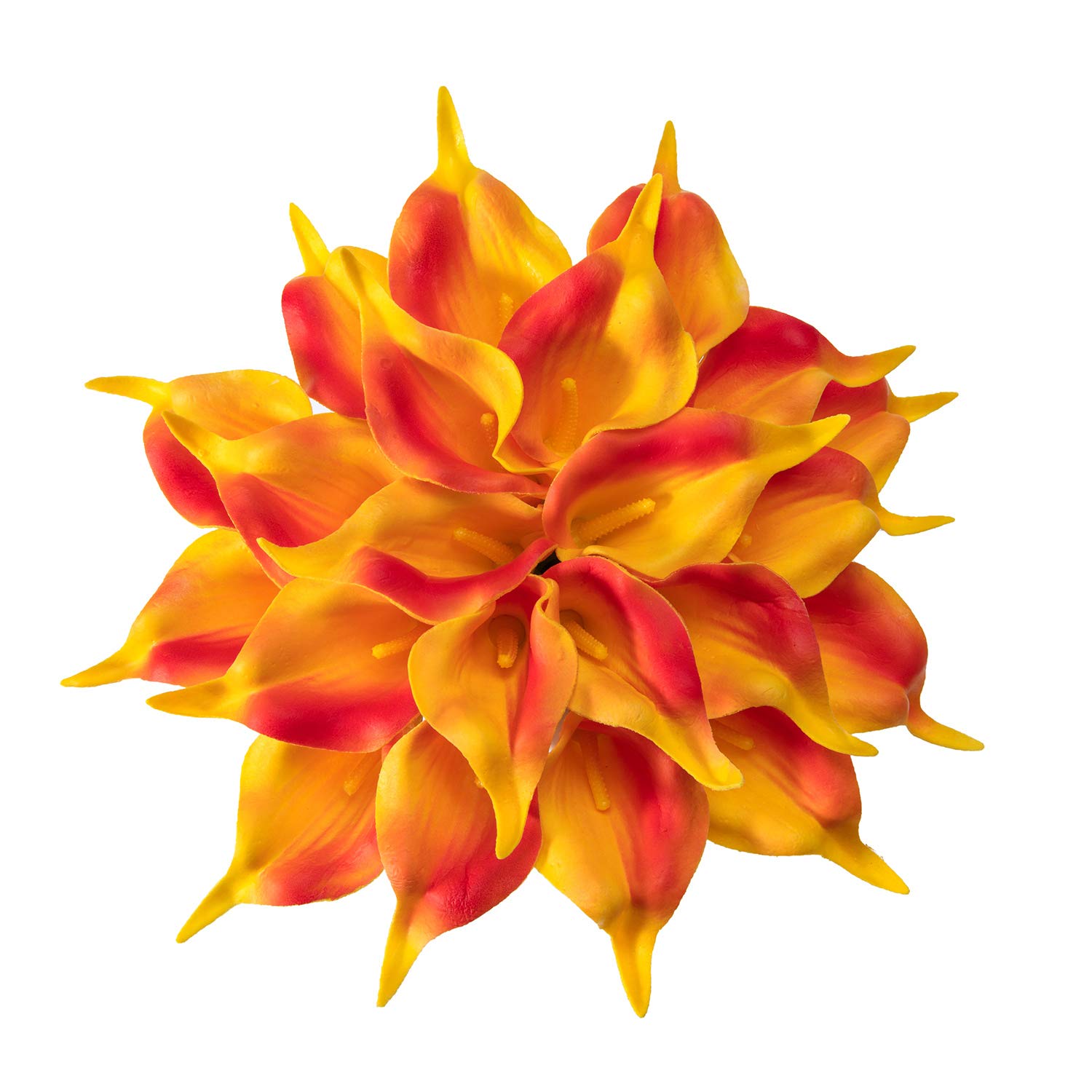 Photo 1 of Crafjie 22pcs 13.4 Inch Orange Flowers Artificial Calla Lily Flowers, for Home Decor for Spring Flowers, Home Kitchen, Wedding Decorations, and centerpieces?Sunset?