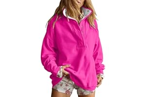 BAOQIN Womens Sweatshirts - Trendy Long Sleeve Oversized Pullover Tops, Fall Fashion Half Button Henley Neck Sweaters Clothes