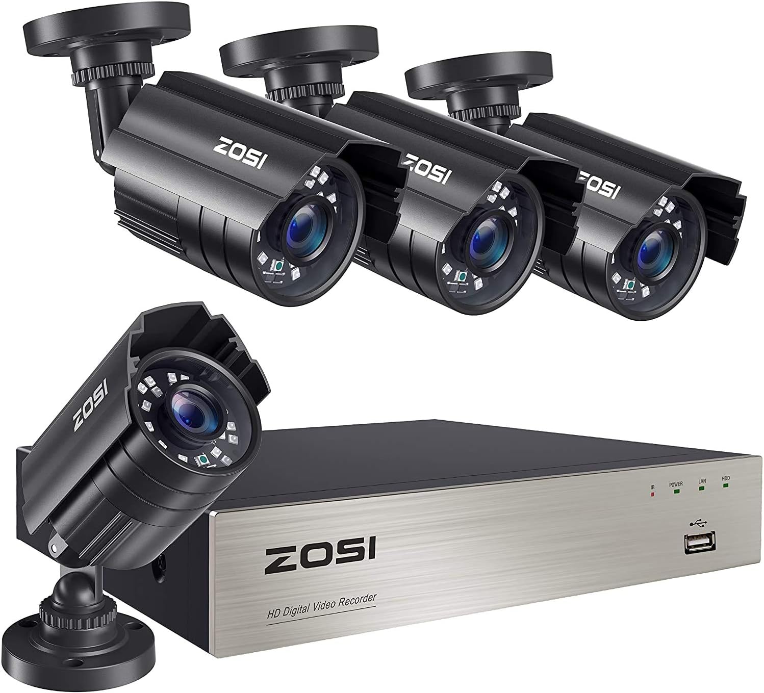 ZOSI 1080p Home Security Camera System Outdoor Indoor, Security DVR 8 Channel NO Hard Drive and