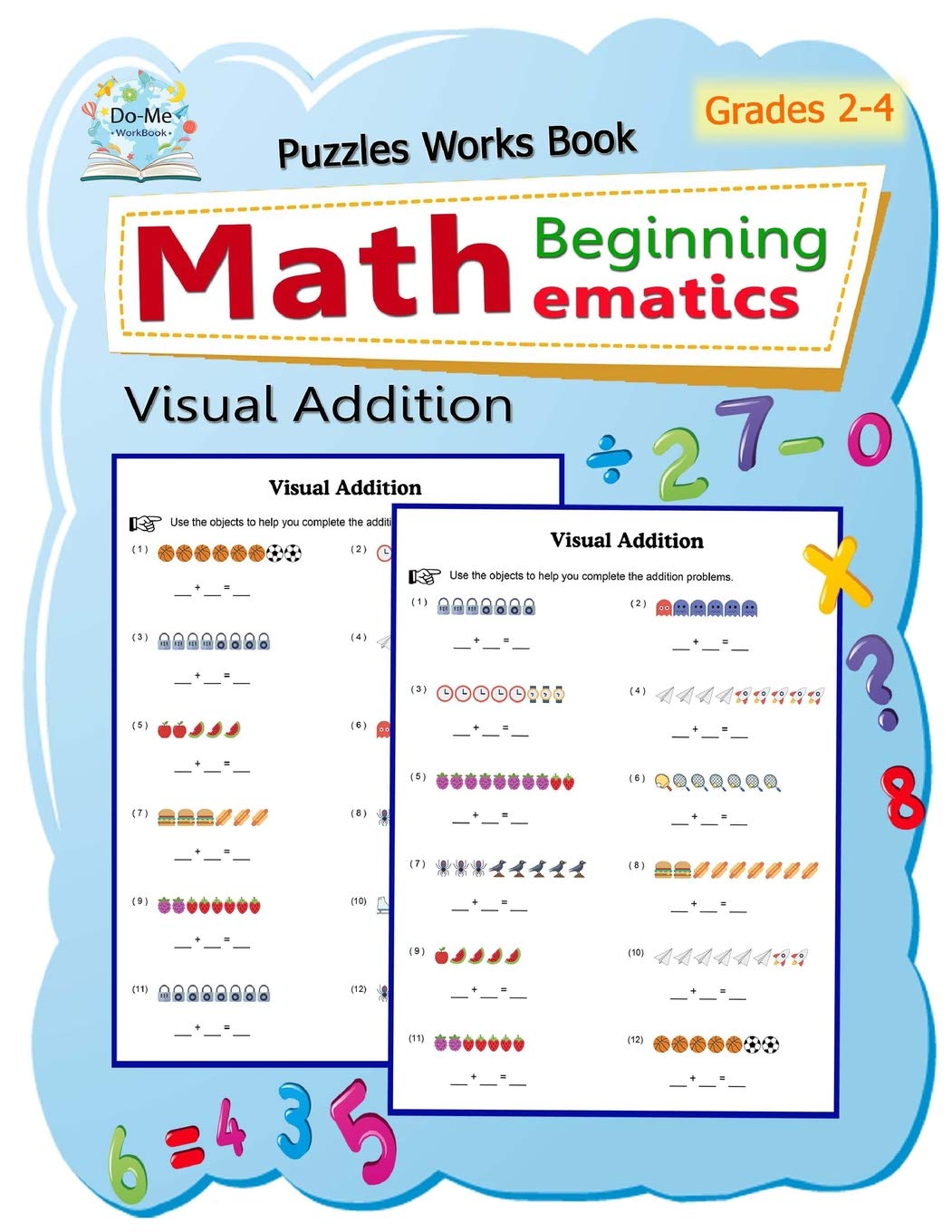amazon com visual addition puzzles mathematics beginning math workbook skills number systems counting skills student workbook grades 2 3 9781982065508 publishing singto books