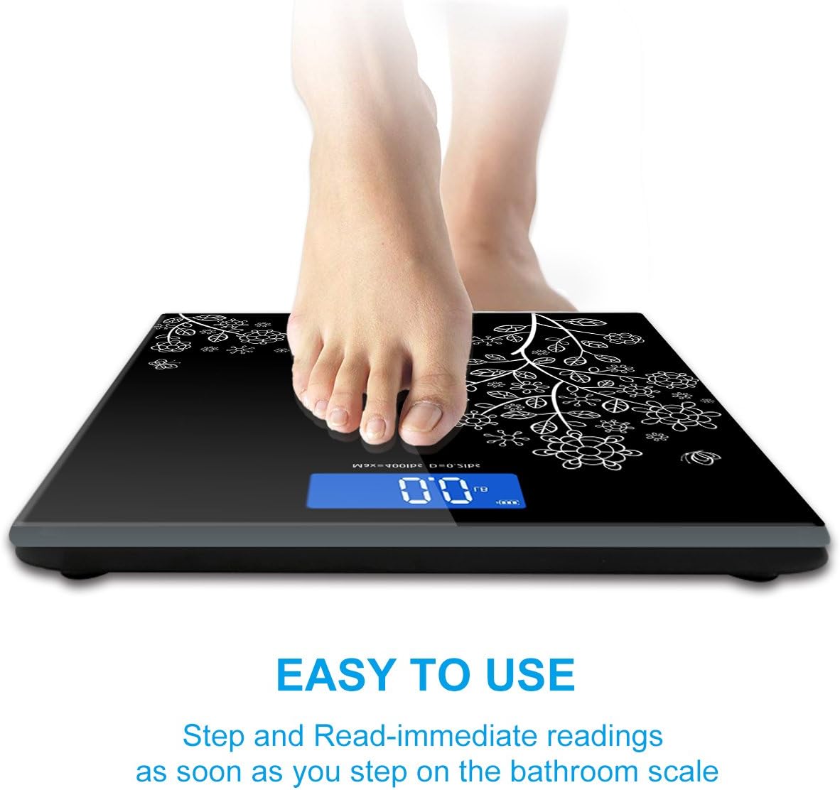 Weight Scale, Precision Digital Body Bathroom Scale with Step-On Technology, 6mm Tempered Glass Easy Read Backlit LCD Display, 400 Pounds: Industrial & Scientific