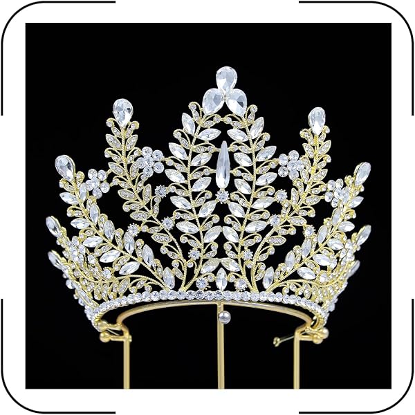 Janefashions Tiara Mit österreichischen Kristallen - Daisy-Design, Mit Haarkämmen (Silber/Gold), Für Hochzeit & Ball