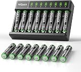 HiQuick 16 x AAA 1100mAh Rechargeable Batteries & 8-Bay Charger Combo