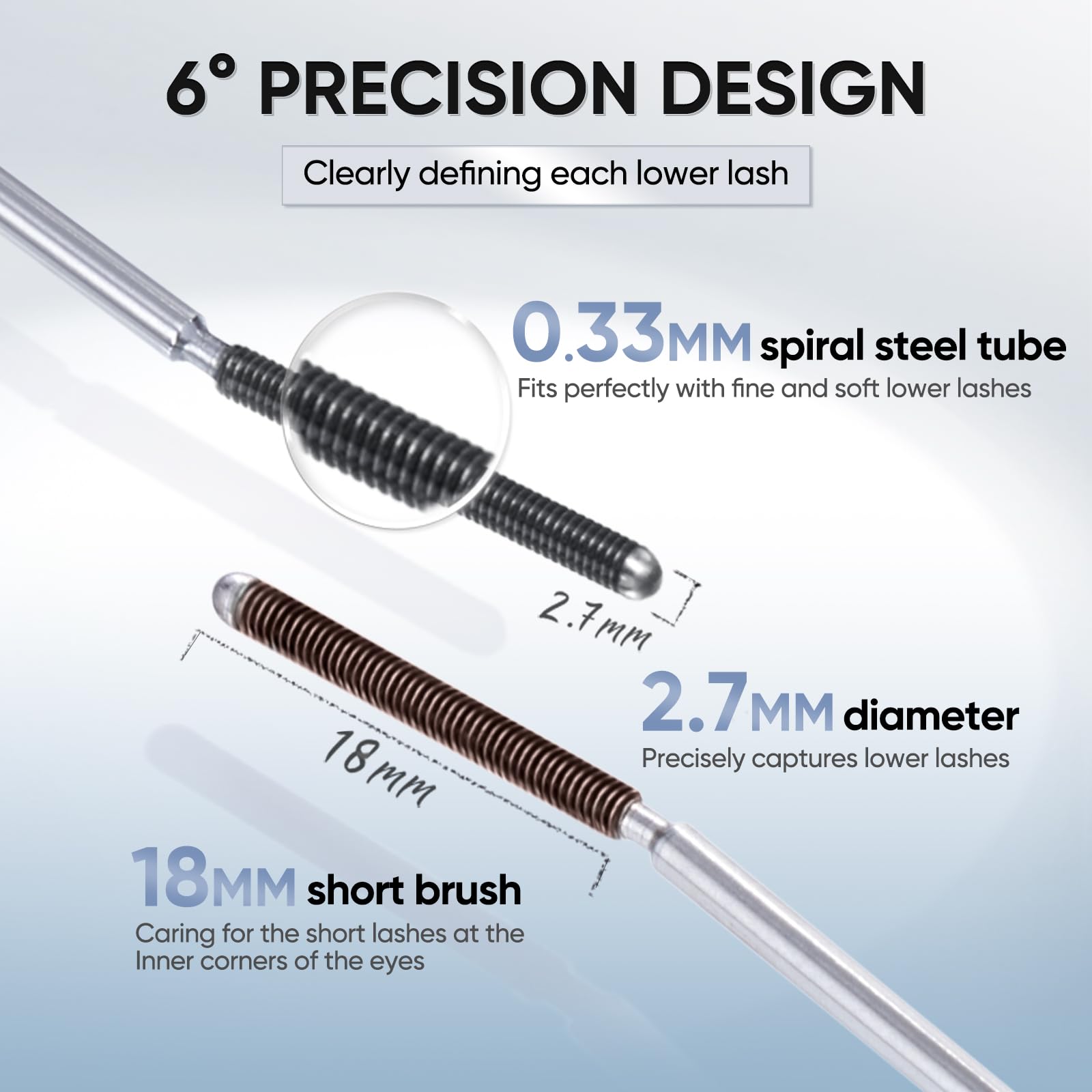 JUDYDOLL 3D Curling Eyelash Iron Mascara -Waterproof, Volumizing and Lengthening, Smudge-Proof, Clump-Free, Ultra Fine, Black & Brown Tubing Mascara, Classic & Upgraded Edition, Suitable for all Types