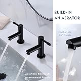 Wasserrhythm Basin Pillar Taps Pair Black Monobloc Twin 1/4 Turn 2PCs view 5