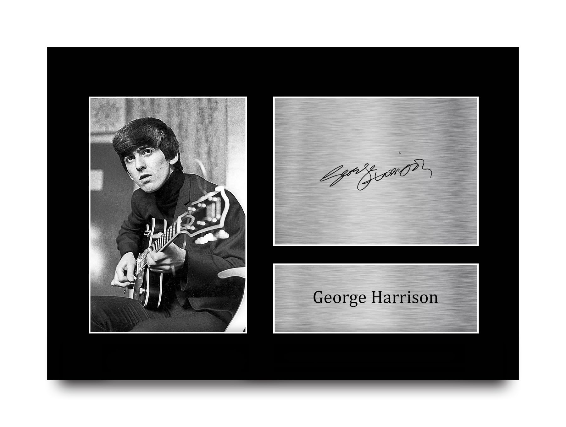 HWC Trading A4 George Harrison The Beatles Gifts Printed Signed Autograph Picture for Music Memorabilia Fans - A4 — image 1