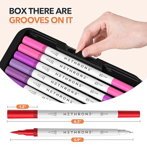 120 Colors Dual Tip Brush Pens, Fine Tip Brush Markers for Adult