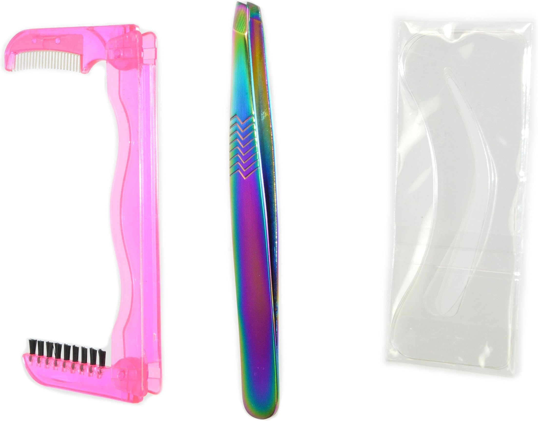 Itools Professional Fashion Slant Tip Tweezer with Eyebrow Styling Tool and Bro Stencil.