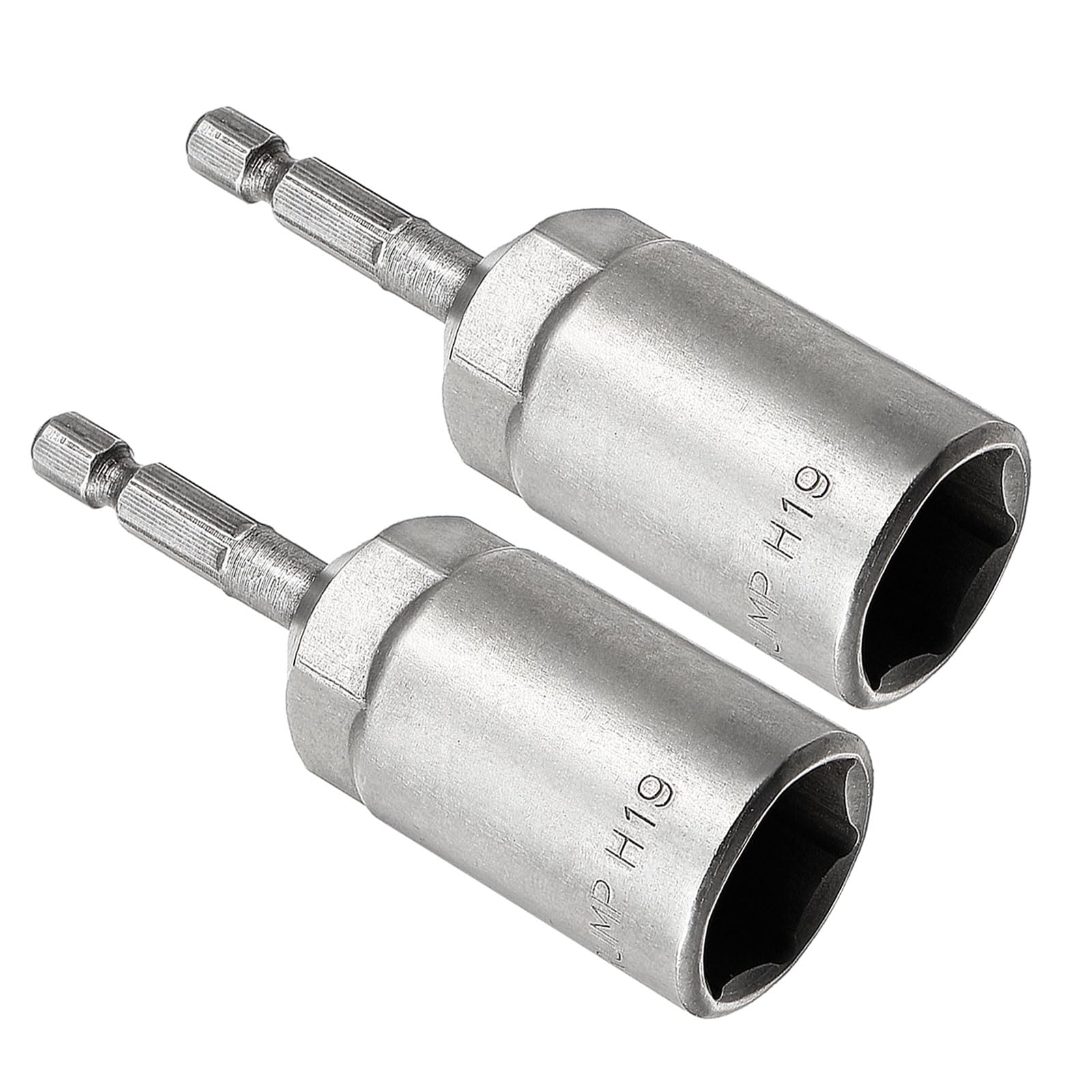 CoCud Quick-Change Nut Setter Driver Bit, 19mm Metric 80mm Length 1/4" Shank, CR-V No-Magnetic Straight Shank Setter Drill Bits - (Applications: for Auto Repair) - 2pieces