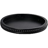 Creative Co-Op Farmhouse Decorative Round Wood Tray with Hobnail Edge, Black