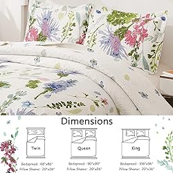 Lightweight Thin Multicolor Botanical Bedspread