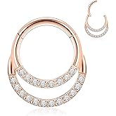 FUNLMO 316L Surgical Steel Septum Ring Double Hoop Nose Ring Daith Tragus Helix Rook Conch Piercing Jewelry Cartilage Hoop Earring
