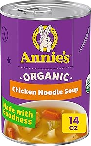 Annie's Organic Chicken Noodle Canned Soup, Ready To Serve, 14 oz | Organic Chicken with No Antibiotics, Organic Carrots and 