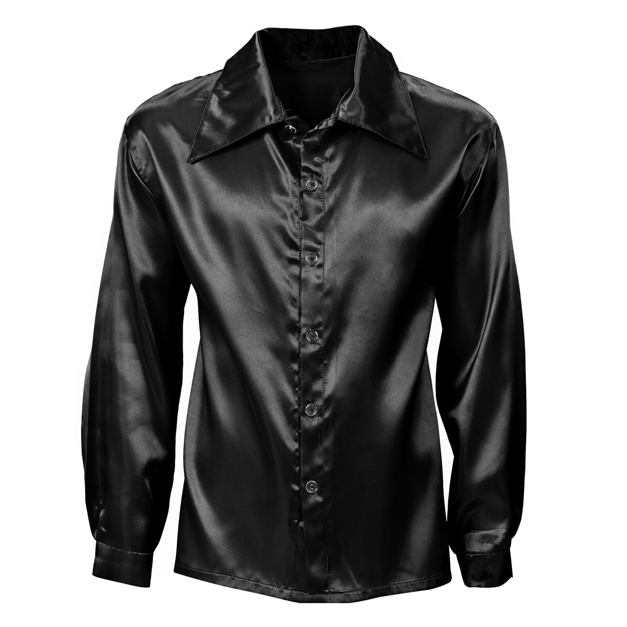 Widmann Satin 70S Disco Shirt Costume for Seventies 70s Disco Retro Fancy Dress Up Outfits