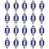MECCANIXITY Football Charm for Jewelry Making, Enamel Alloy Rugby Ball Game Sports Charm Pendants for Bracelet Necklace Earrings DIY Crafts,Pack of