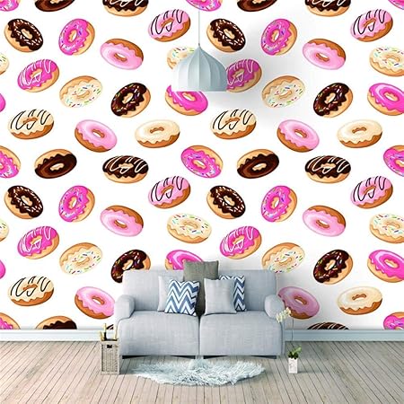 Amazon Co Jp カスタム壁画装飾画 ドーナツ 300x200cm 写真3d部屋の壁紙家の装飾の絵3d壁画壁紙リビングルームのソファの背景 ホーム キッチン