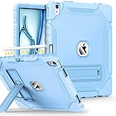 Grifobes Case for iPad Air 13-inch (M3/M2) 2025/2024, Heavy Duty Shockproof Rugged Protective Cover with Pencil Holder/Built-in Stand for i Pad Air 13" (Sky Blue)