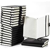 20 Pack Pocket Notebook Journals 3.7 x 5.7 Hardcover Small Mini Pocket Notebooks with Pen Holder A6 Lined Notebook Journal with 100Gsm Paper(Black)