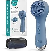 COSLUS FBS03 Face Scrubber Facial Cleansing Brush: 2 in 1 Spin and Vibration Patented, Silicone Electric Exfoliator Scrubber with Automatic Foaming, Waterproof Face Cleanser Brush for Men and Women