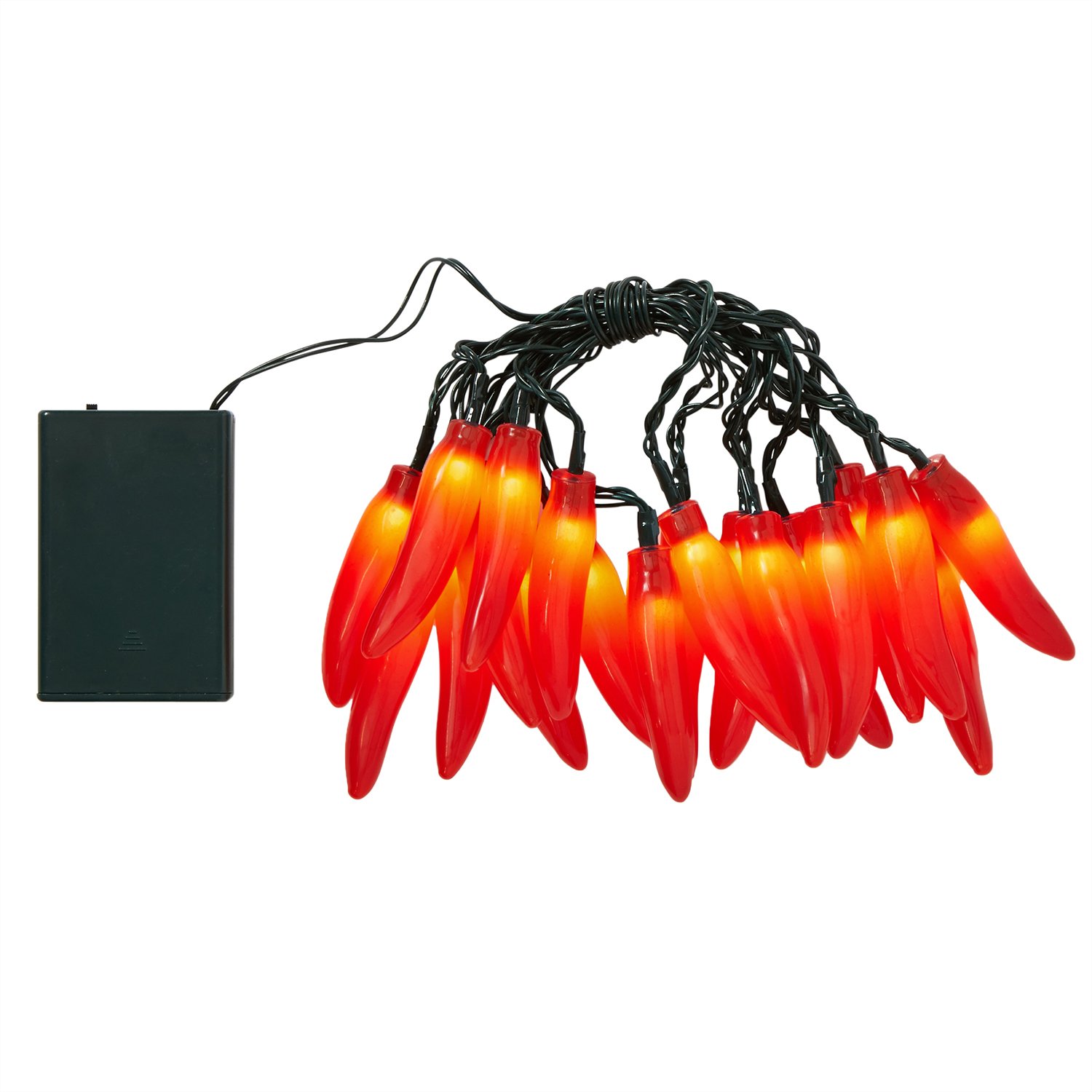20 Red Chili Pepper Battery Operated LED Kitchen String Lights