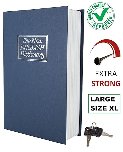 DOCOSS -Large Size XL Hidden Secret Book Safe Vault Box with 2 Keys Jewelry Money Cash Box Locker Jewellery Home Safe Box Dictionary for Office Home (Assorted Color)