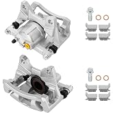 Rear Disc Brake Caliper Assembly w/Bracket for 2007-2017 Jeep Wrangler, 2018 Jeep Wrangler JK, 2008-2012 Jeep Liberty, 2007-2011 Dodge Nitro, Replaces 18-B5046 18-B5047