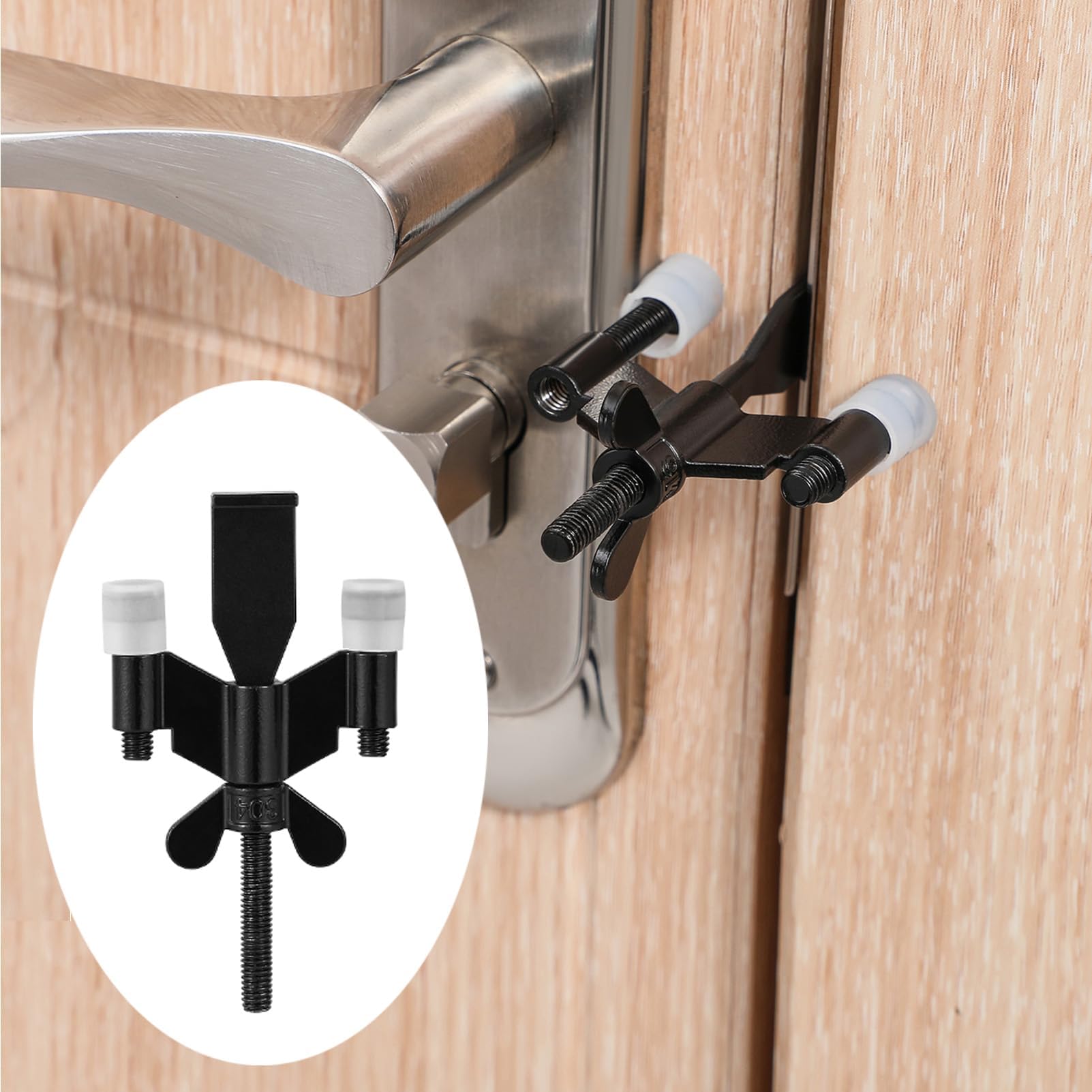 Photo 1 of Portable Door Lock Upgraded Stoppers, Hotel Doors Locks for Travelers Safety Locker Jammer Security Devices from Rooms Inside Travel Home Apartment Bedrooms Essentials Reinforcement for Women