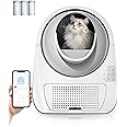 CATLINK Self Cleaning Automatic Litter Box for Cats 3.5~22lbs-APP Control,Double Odor Removal-Extra Large with 40 Liners&1 Carbon Filter Box Included -Smart Robot Cat Litter Box (New Version)