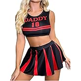 SHENHE Women's Cheerleader Costume Football Lingerie Outfits Uniform Cosplay Lingerie Set