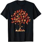 Autumn Fall Leaves Tree & Forest Creatures Mens Womens Kids T-Shirt