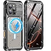 WIFORT for iPhone 16 Pro Max Waterproof Case - Metal Heavy Duty [Built-in Screen Protector] [14FT Military Shockproof] [Fit for MagSafe], IP68 Full Body Rugged Water Proof Magnetic Cover, 6.9" Black