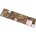 Hominter Antique Copper & Rose Gold Mosaic Tile - Metal and Ceramic Versailles Pattern for Kitchen Backsplash, Bathroom Wall, Fireplace Surrounds (3x12 Sample)