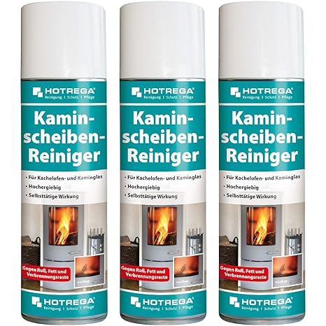 3 x HOTREGA Kaminscheiben-Reiniger 300ml Spraydose