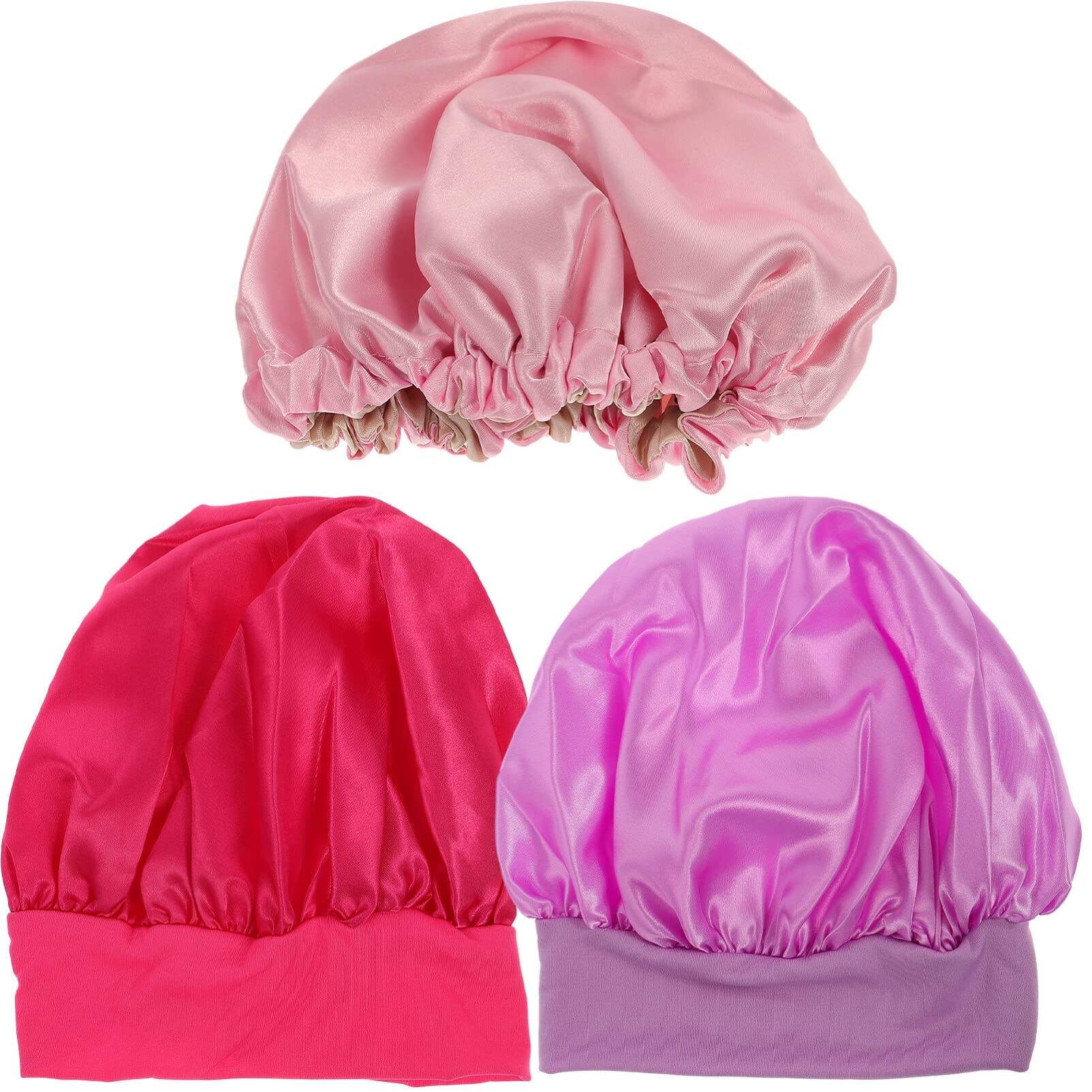 Milisten 3pcs Toddler Sleep Wide Band Silk Bonnet Children Shower Cap Kids Head Cover Sleeping Hat Beauty Head Scarf for Kids Children Infant Newborn Babies Girls