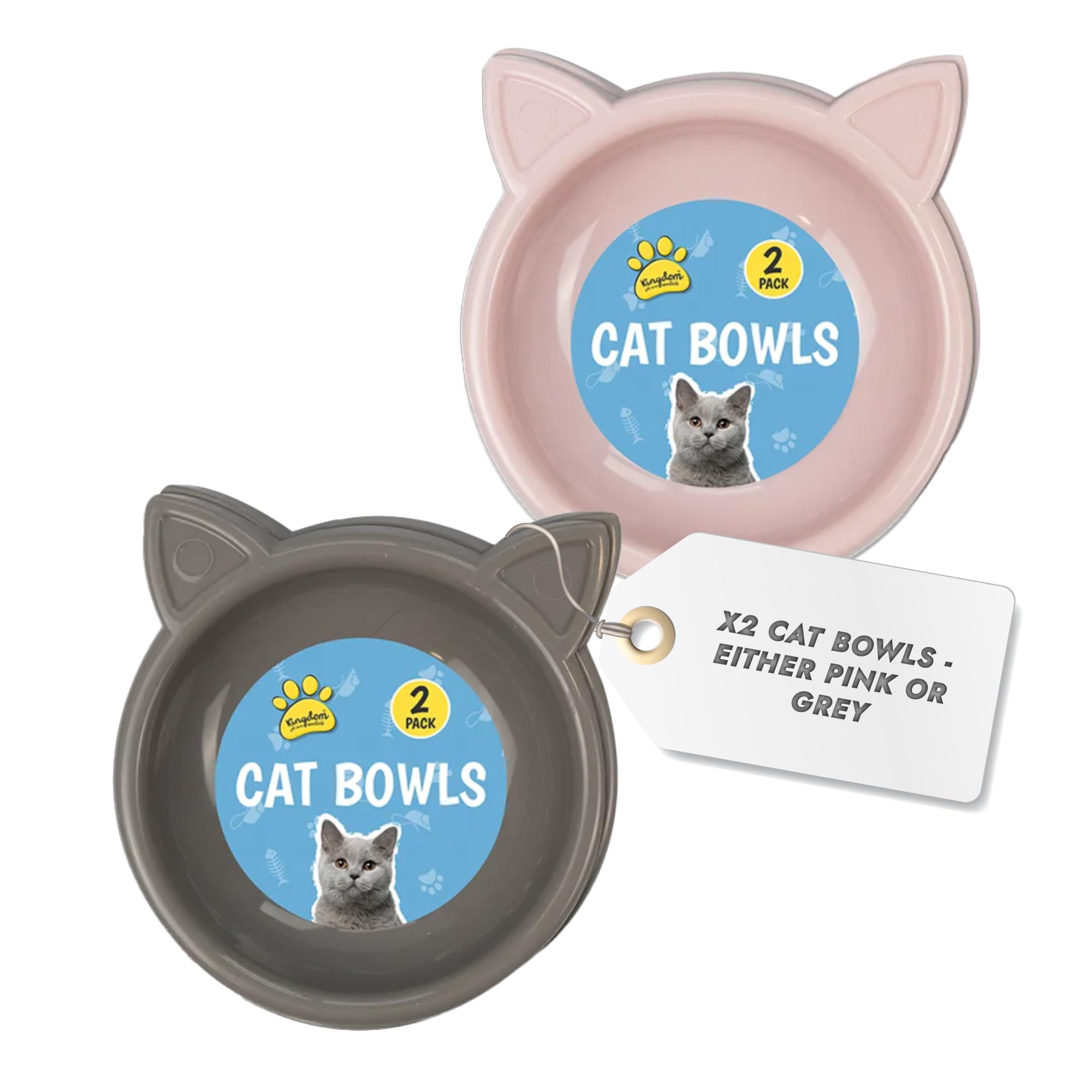 Cat Bowls - 2 Pack Assorted colors
